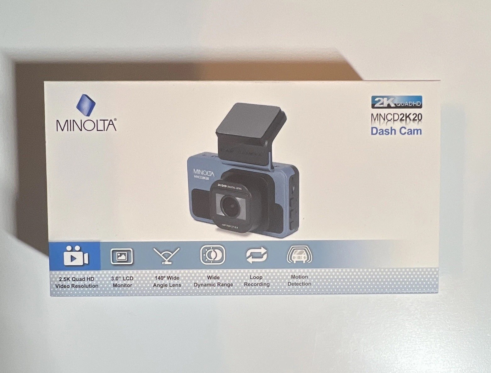 DASH CAMERA BRAND NEW Minolta MNCD2K20 2.5K Quad HD Black with 3.0″ LCD Screen
