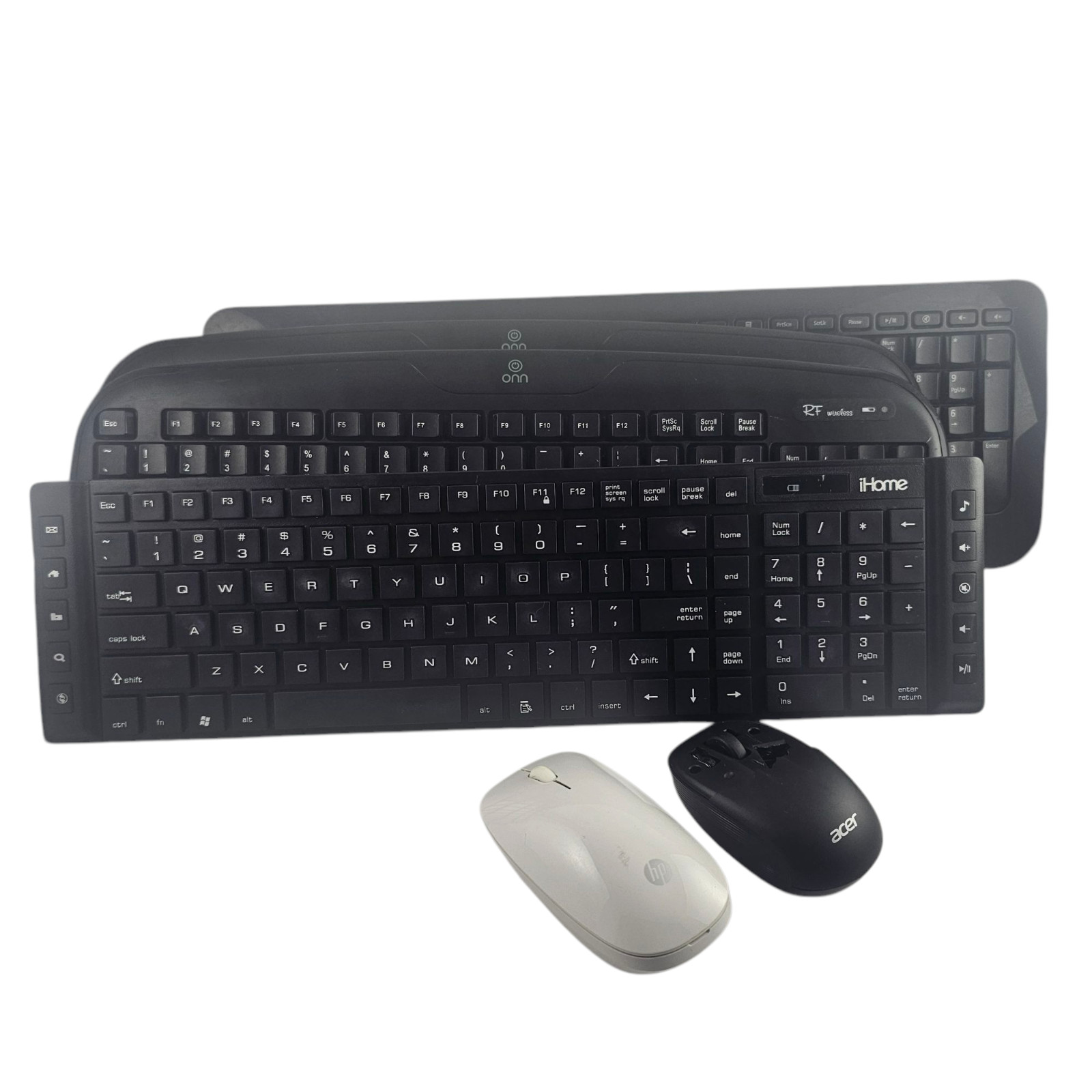 Wireless Keyboard & Mouse Lot – Onn, Microsoft, HP, & Acer – Parts Only / AS-IS