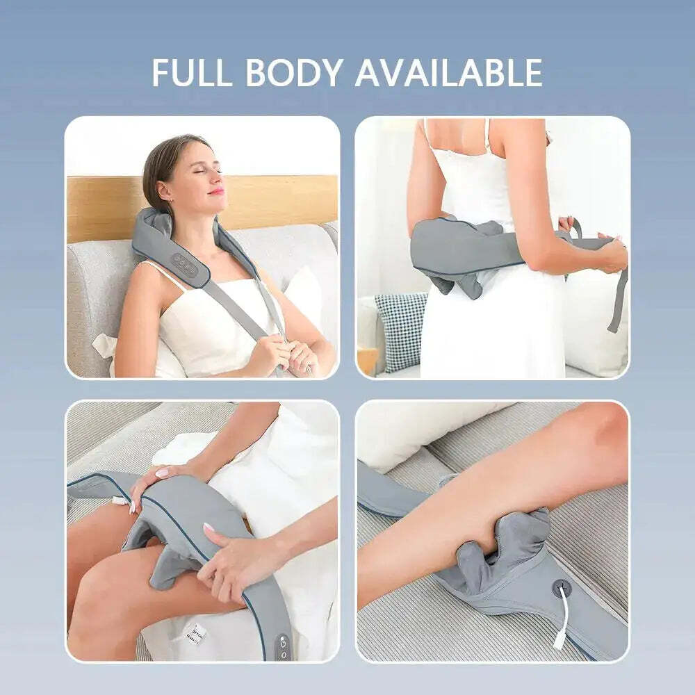 Shiatsu Back Neck and Shoulder Massager with Heat Deep Tissue 3D Kneading Pillow