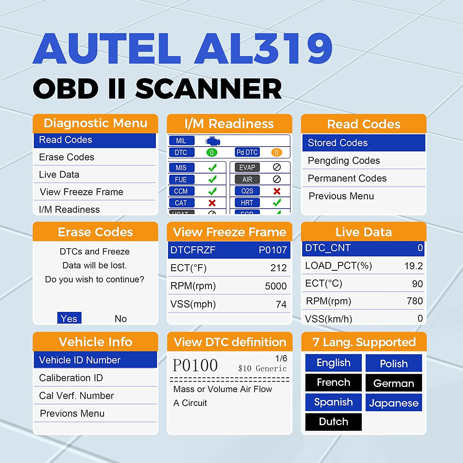 Escaner Automotriz En Español Universal Para Autos Portatil Profesional OBD OBD2