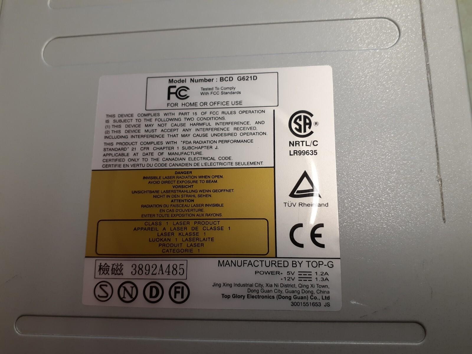 TOP GLORY BCD G621D CD-ROM Drive – Beige Bezel