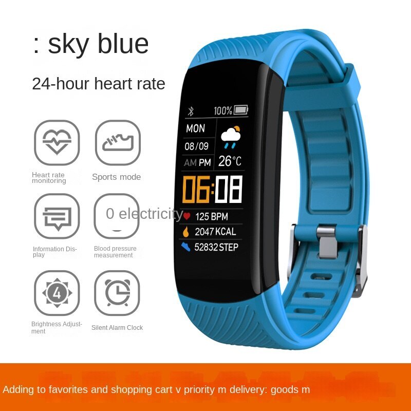 Color screen sports pedometer smart bracelet heart rate health monitoring
