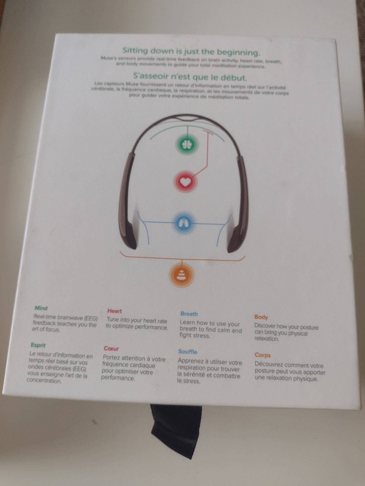 Muse 2 Brain Sensing Headband Black EEG Meditation Complete Fully Tested