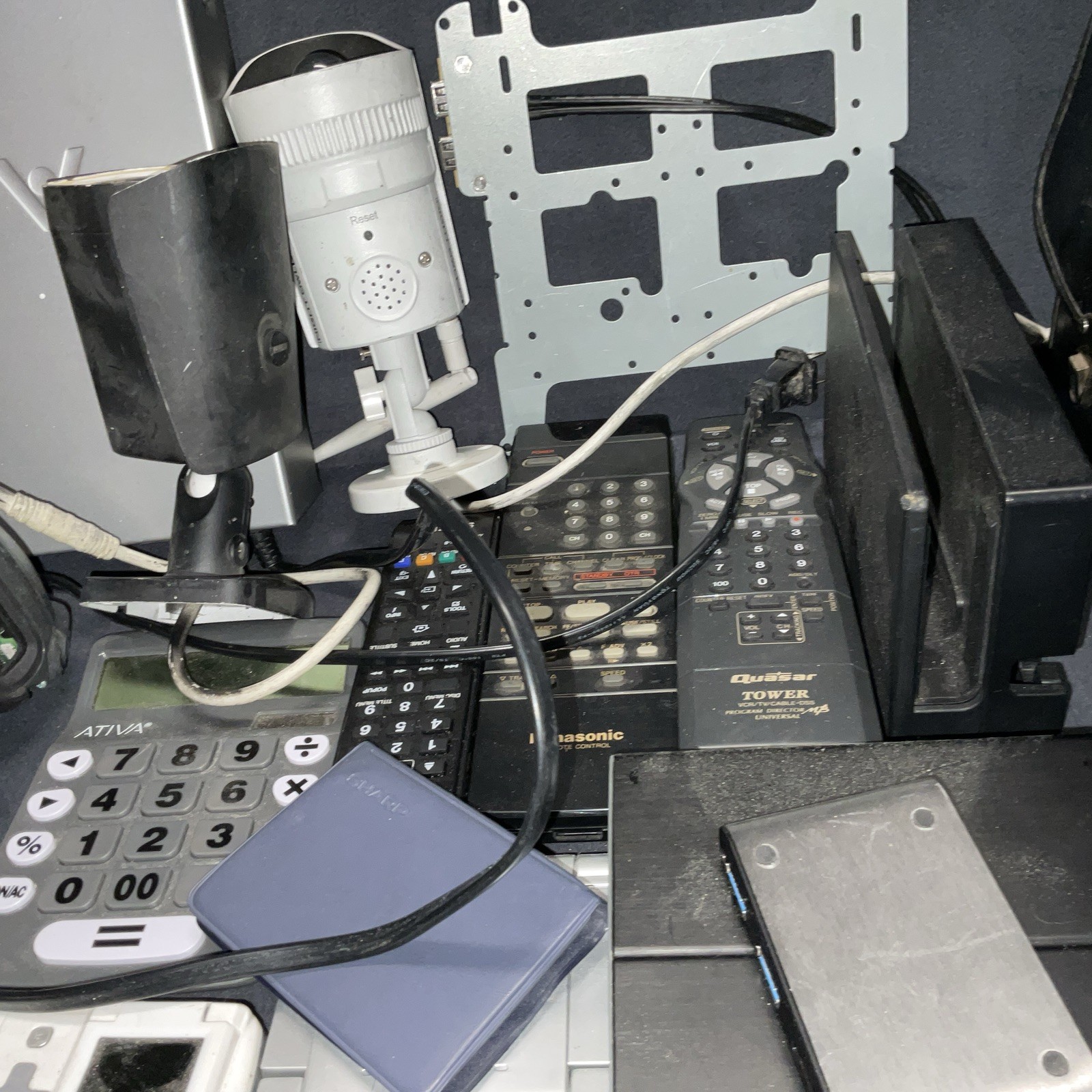 Untested Electronic Lot – External HDD, Garmin, Security Cameras, DVD, Remote