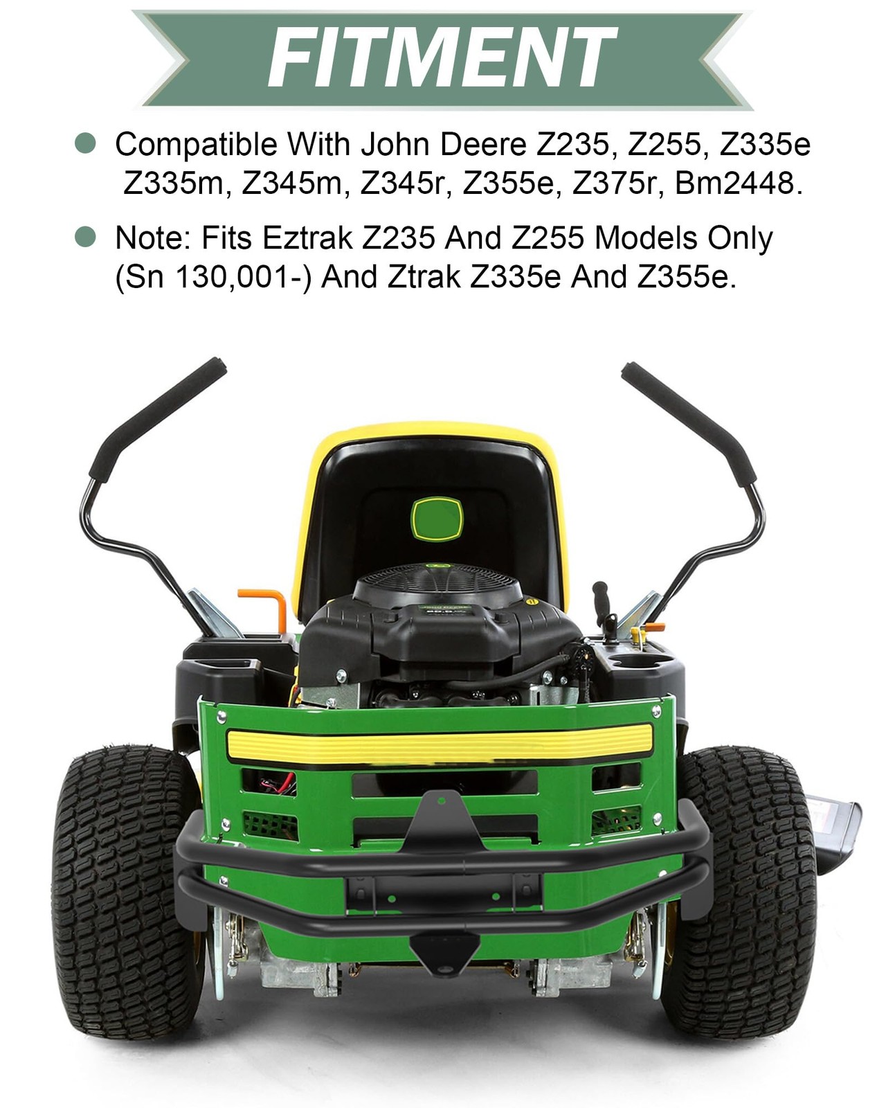 NIXFACE Rear Bumper Bar W/Hitch Kit Zero-Turn Mowers Replacement Compatible w…