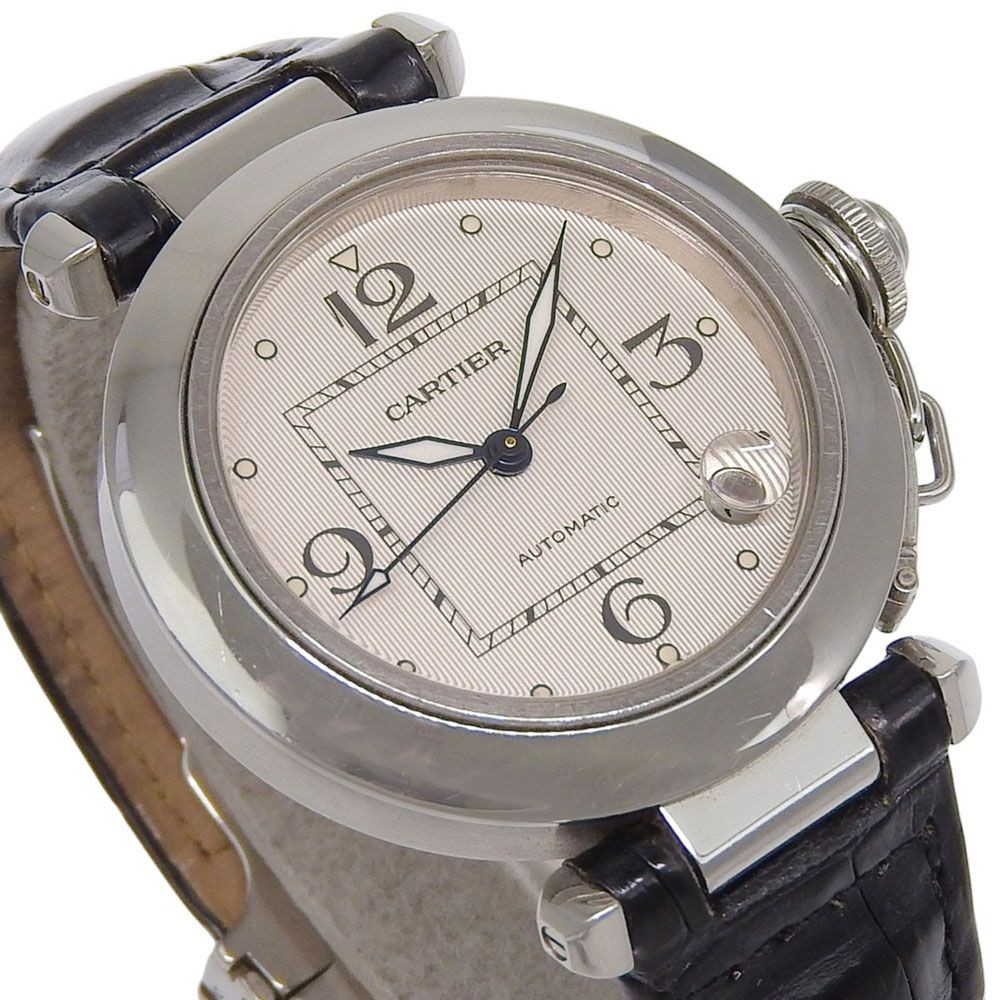 Cartier Watch Pasha C 2002 Christmas Limited Edition SS×Leather AT Silver Men’s
