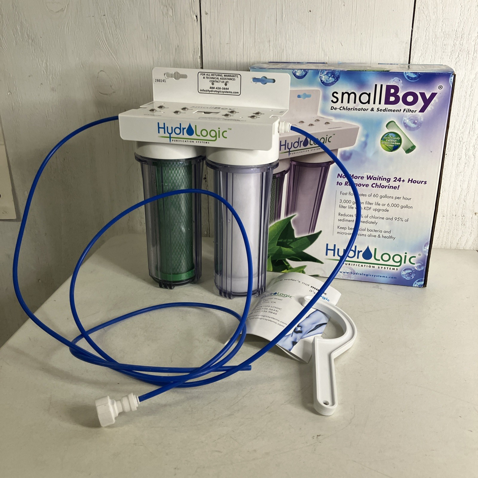 Hydrologic Small Boy – dechlorinator and sediment Filter system W/ Tool & Box