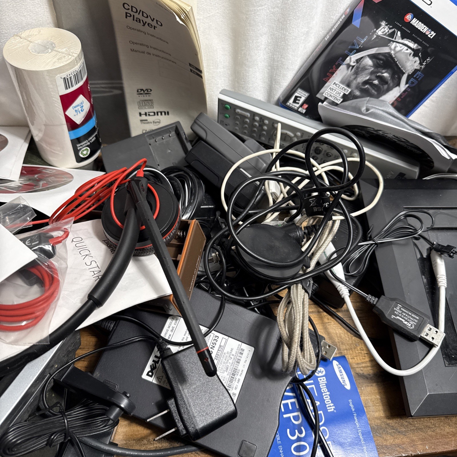 Junk Drawer Electronics Lot Mix Video Game Remote Control Charger Garmin Camera