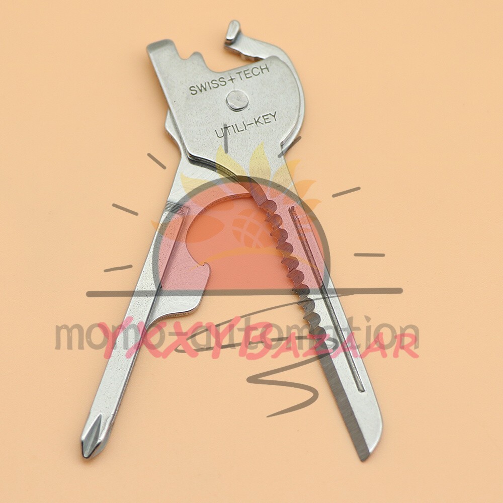 6-in-1 Utili Key Tool Keyring Keychain Gadgets Multifunction Stainless Steel
