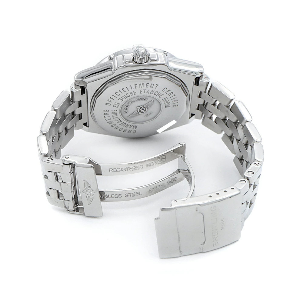 BREITLING Headwind Waterproof Day-Date Navy Stainless Steel Mens Automatic Watch