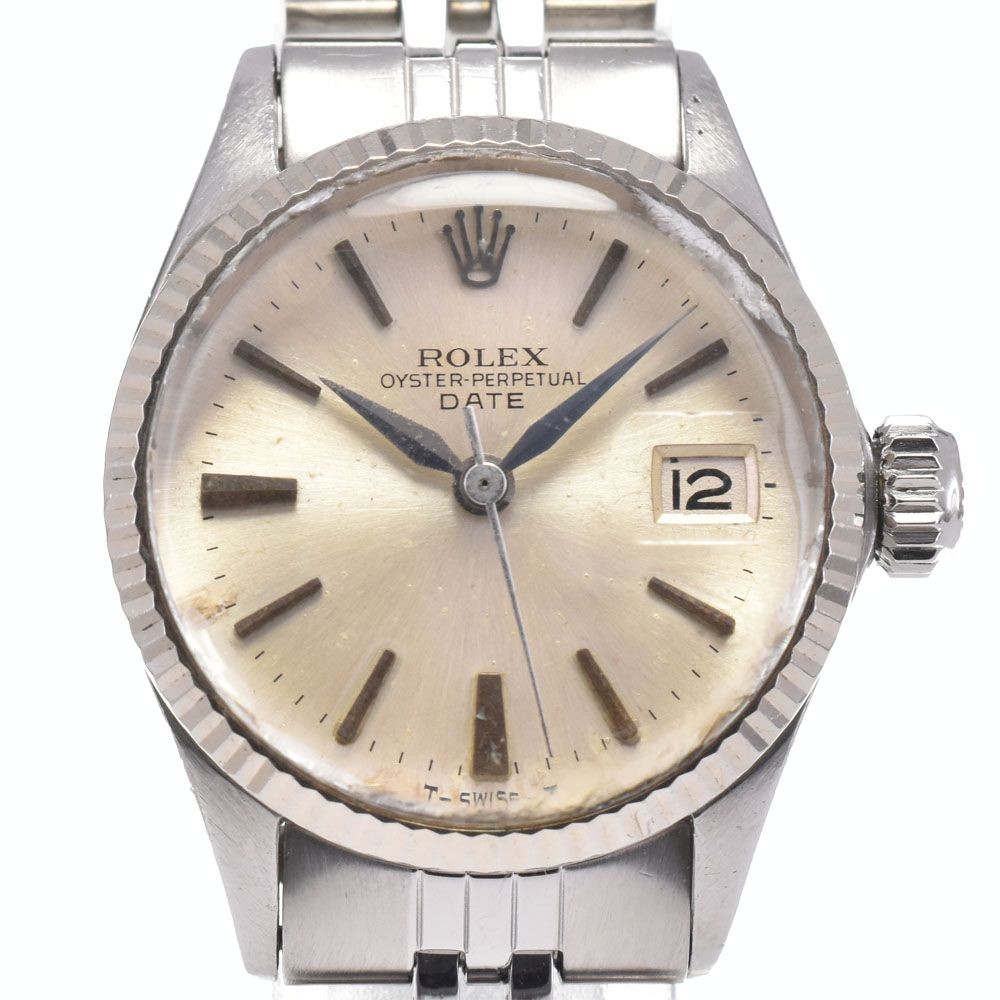 ROLEX Watch Oyster Perpetual Date 6517 Cal.1160 Automatic Silver Dial Women’s