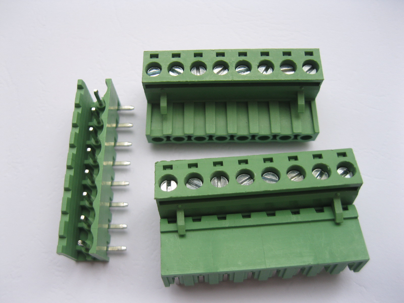 20pcs Angle 8pin/way 5.08mm Screw Terminal Block Connector Green Pluggbale Type