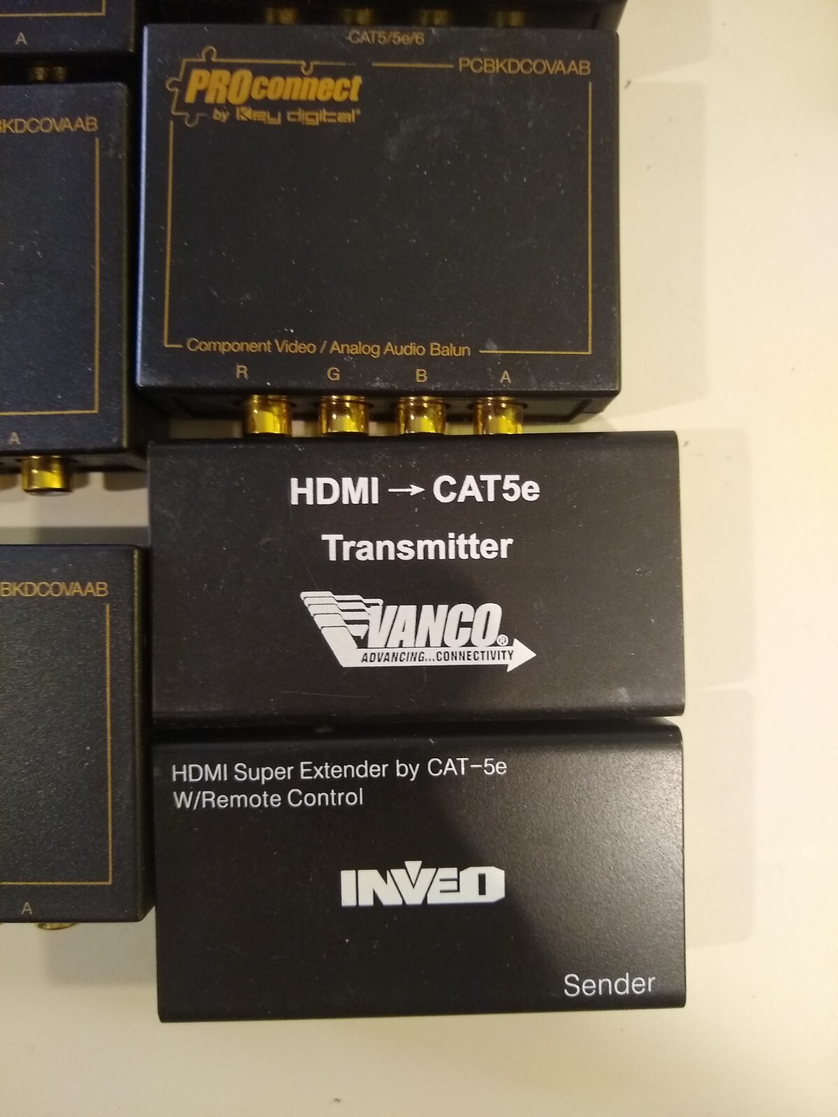 Lot Of Pro Connect Key Digital Converters And Vanco, Inveo Extenders
