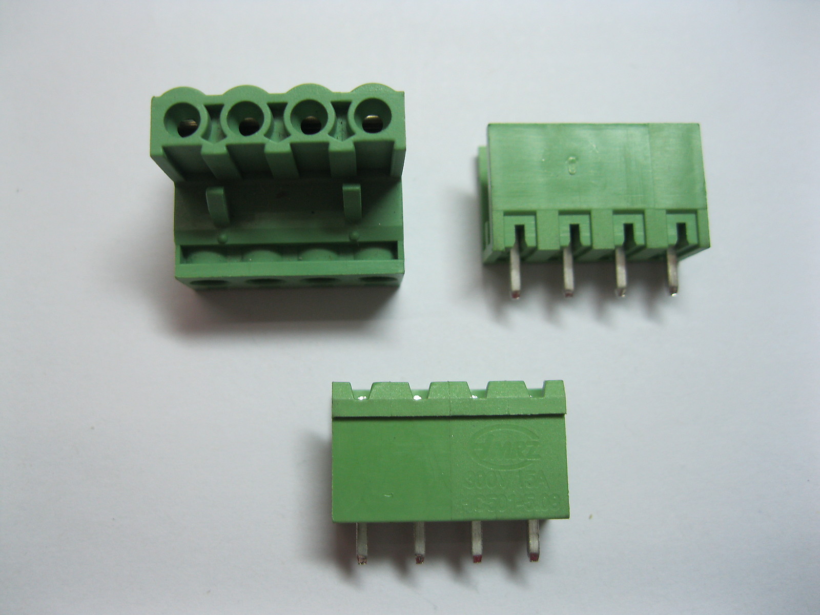 50 pcs 5.08mm Straight 4 pin Screw Terminal Block Connector Pluggable Type Green