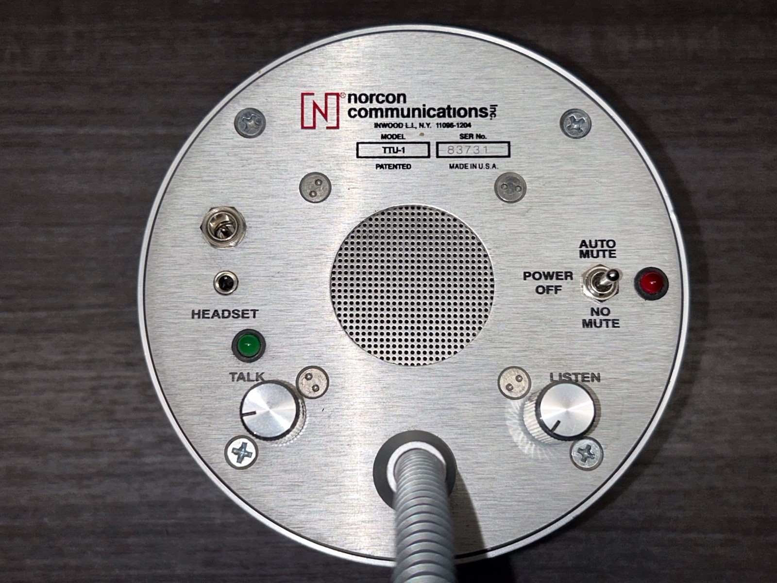 NORCON Communications TTU-1 Rechargeable Powered Talk Thru Communication |#D456