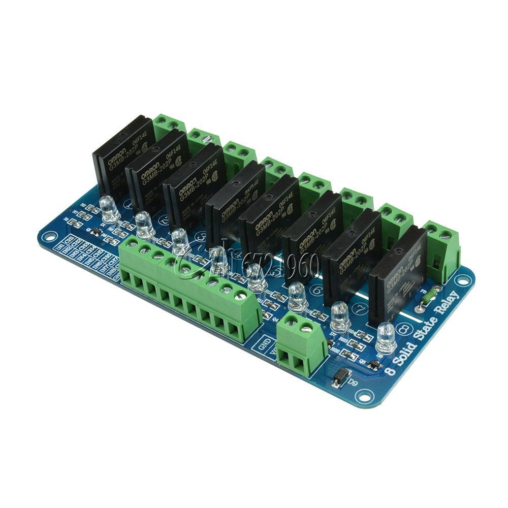 250V 2A 8 Channel SSR G3MB-202P Solid State Relay Module For Arduino NEW