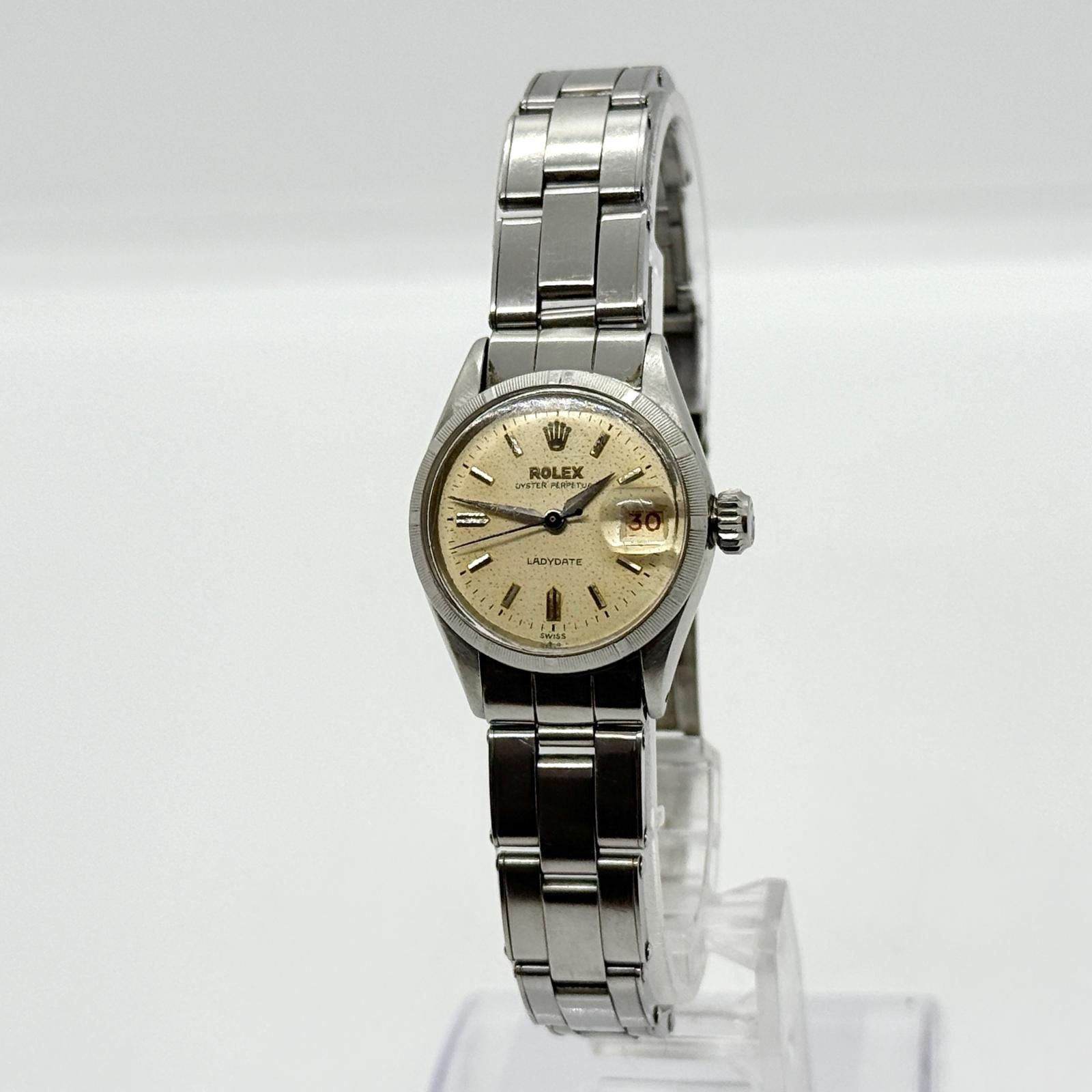 ROLEX Watch Oyster Perpetual Lady Date 6517 Beige Automatic Stainless Steel