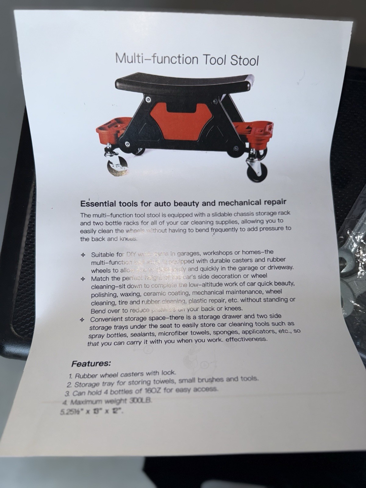 Creeper Seat ( Mechanic Utility Tool )