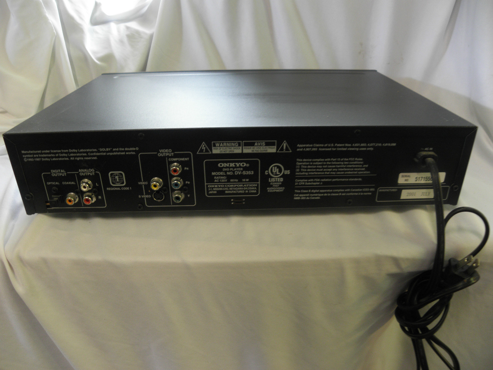 RCA HQ Video Cassette Recorder Vpt200 Onkyo Dolby Digital D player Dv5353 Mpk