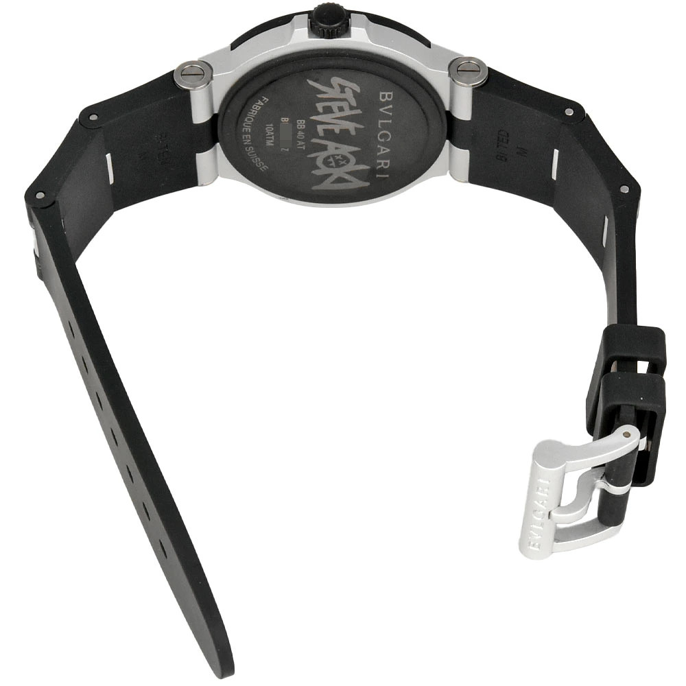 BVLGARI BB40AT Aluminum Steve Aoki Limited Edition Automatic Watch White Dial