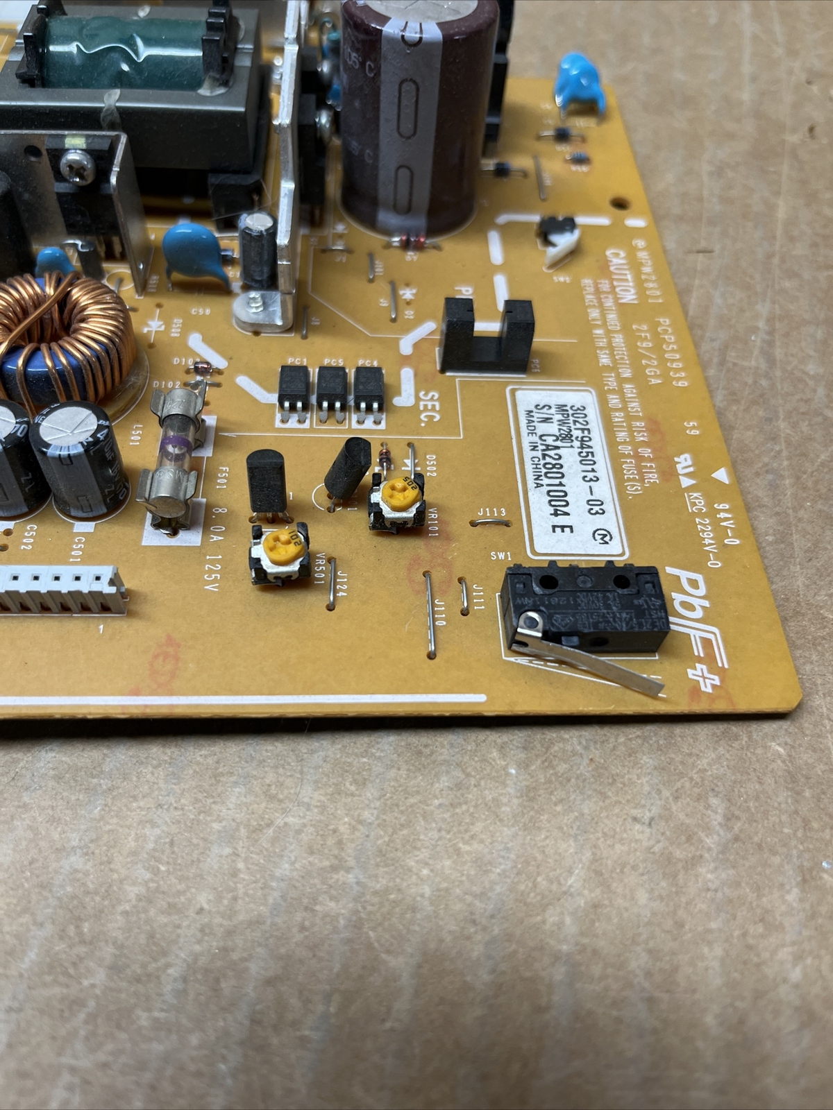 MPW2801 PCPS0939 Power Supply Board 302F945013-03 Ships fast