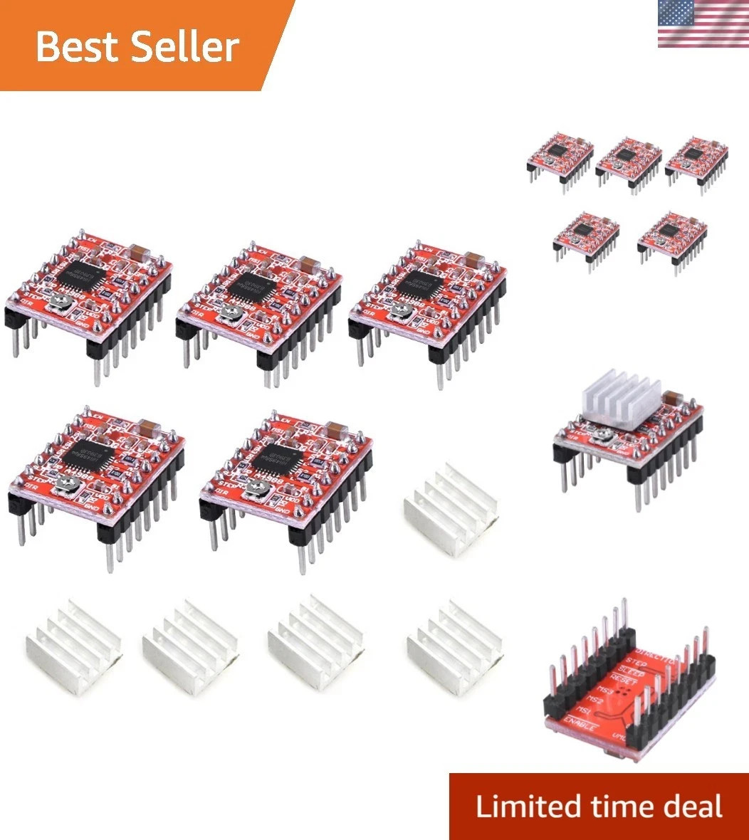 ShillehTek Original A4988 Motor Driver (with Heatsink,1.5A) for 3D Printers