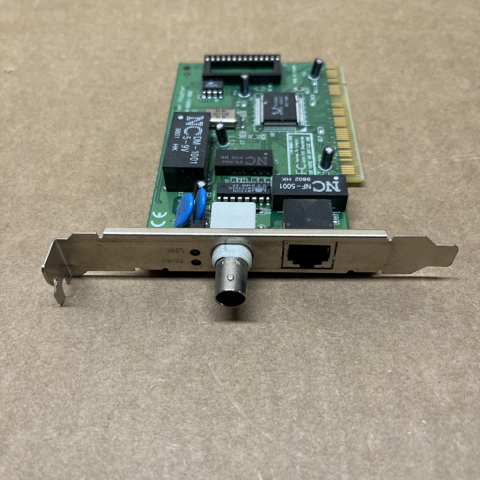 RTL8029AS PCI 10BT 10B5 COAX / R45 ETHERNET BNC Tested Working