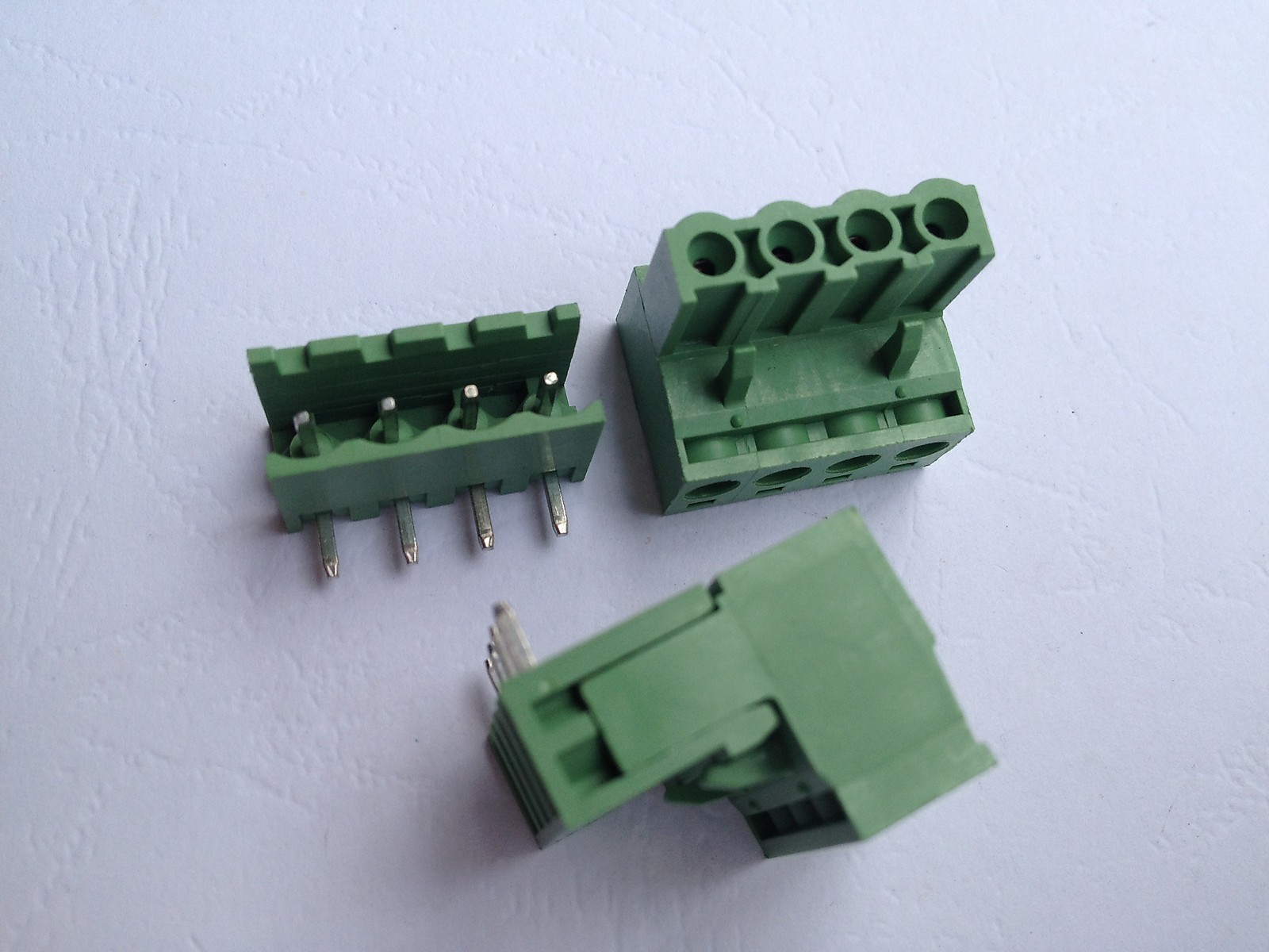 20 pcs Angle 4pin/way 5.08mm Screw Terminal Block Connector Green Pluggbale Type