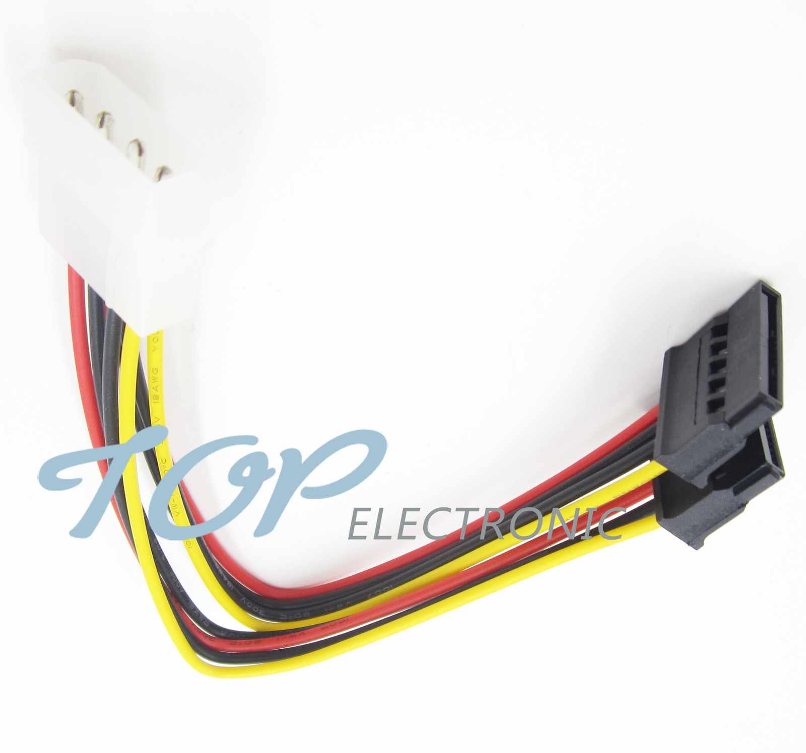 10PCS 4 Pin IDE Molex to 2 Serial ATA SATA Hard Drive Power Adapter Cable wire