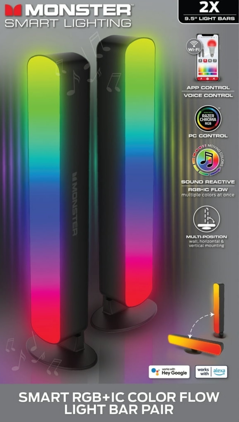 RGB Gaming Room/Display Lighting Bundle – 10 Smart RGB Light Pairs + 3 USB Hubs