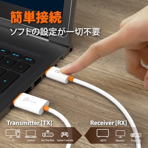 j5create [2025 Latest] Wireless HDMI Transmitter/Receiver 30m Wireless