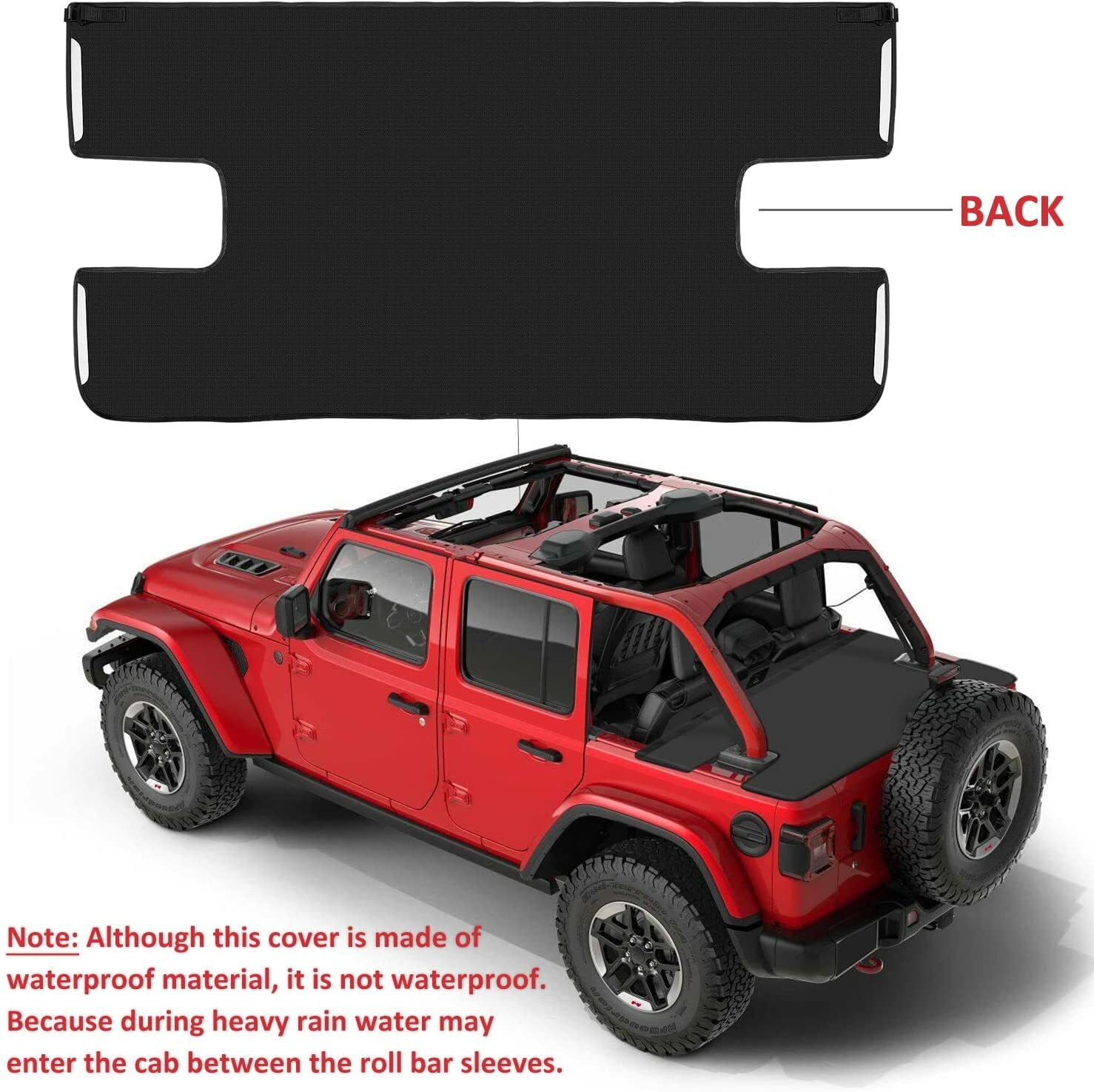 Tonneau Cover Rear Trunk Cover Cargo Soft Cover for Jeep Wrangler JLU 4Door 18+