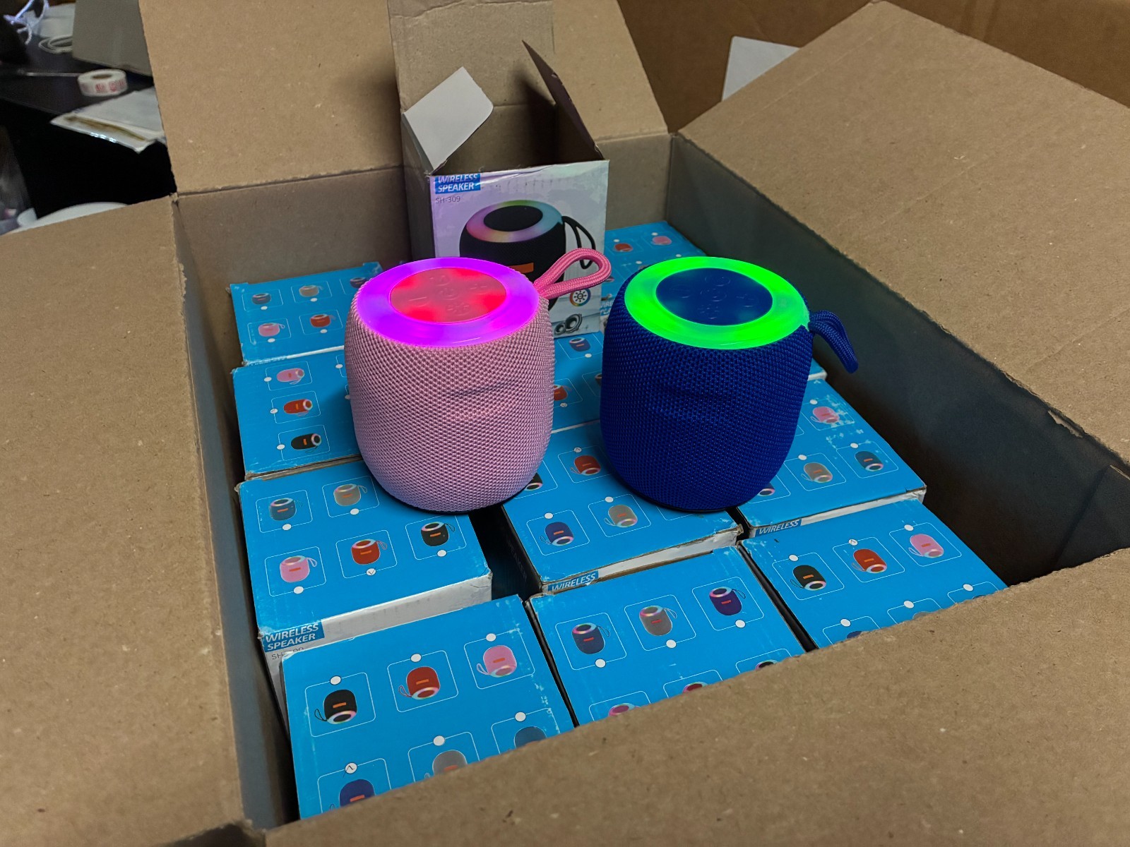 Lot of 10 Bluetooth Speakers New in Box Portable Wireless RGB LED USB-C Resale