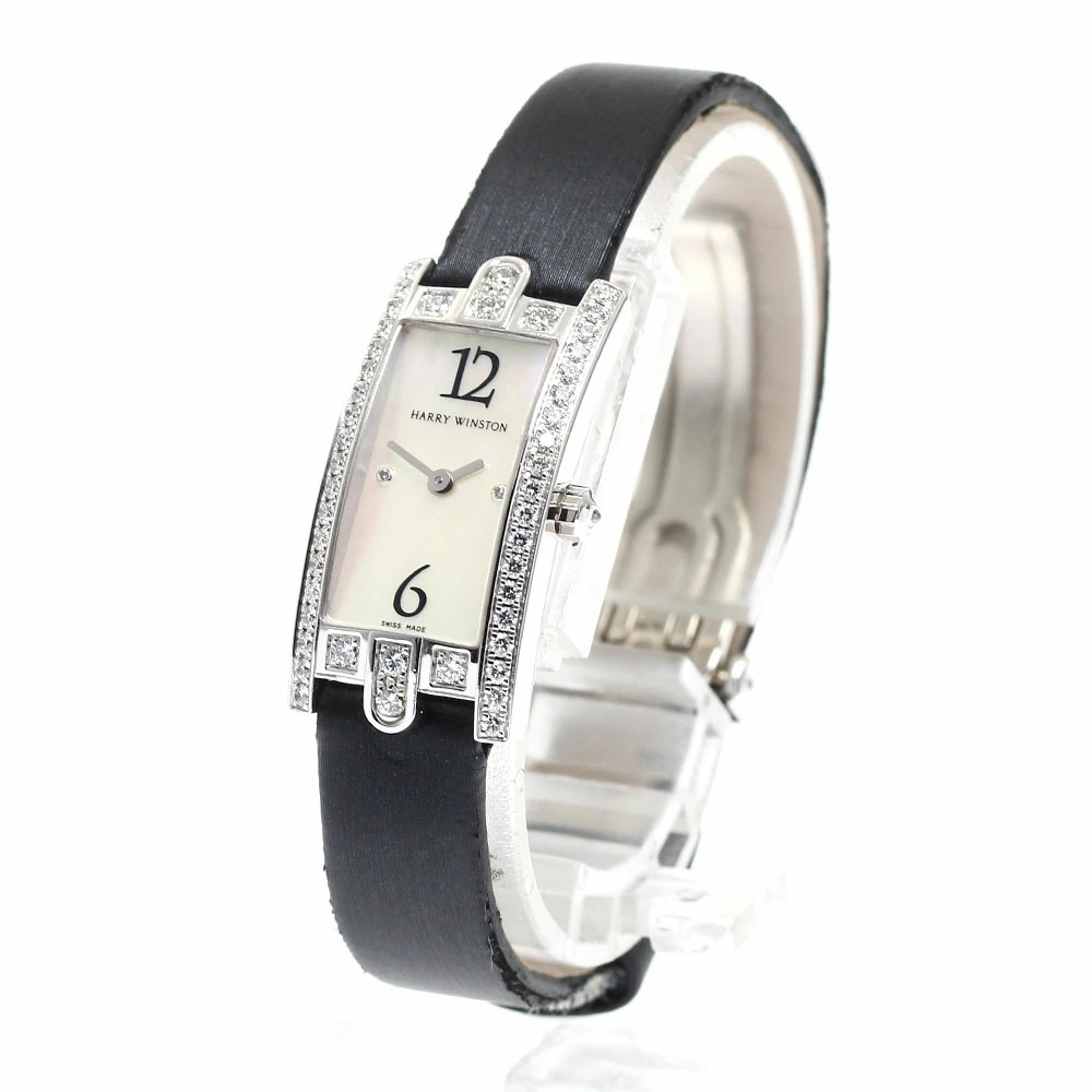 Harry Winston Watch Avenue 332LQW K18WG Diamond Bezel 2P Quartz w/Soft case