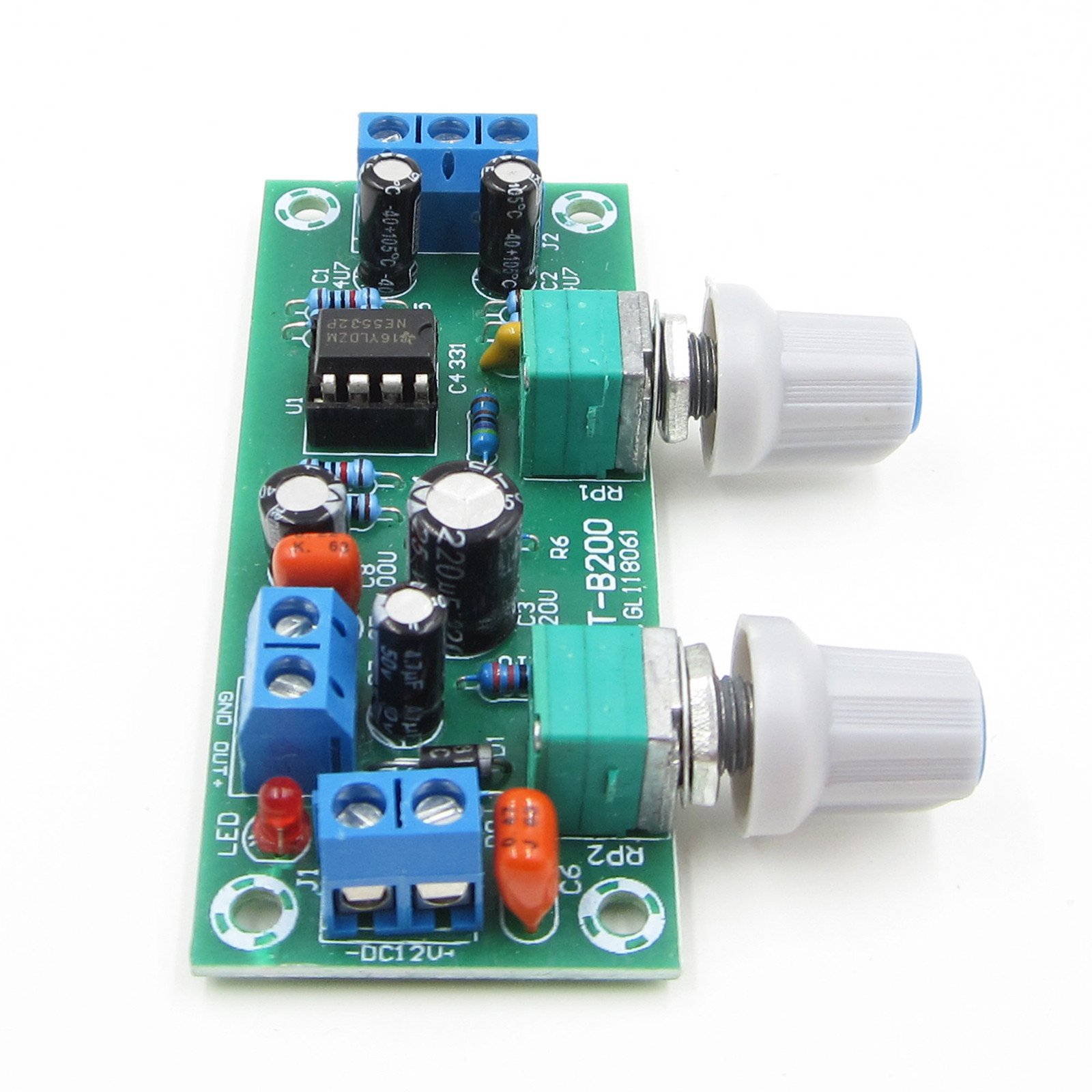 DC 12V-24V Low-pass Filter NE5532 Bass Tone Subwoofer Pre-Amplifier Preamp Board