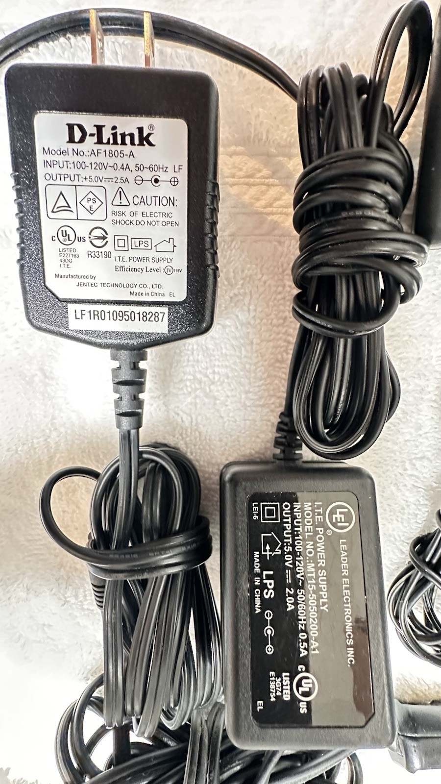 D-Link, RadioShack, Panasonic, HON-KWANG AC Adapter Mixed Lot, Various Models