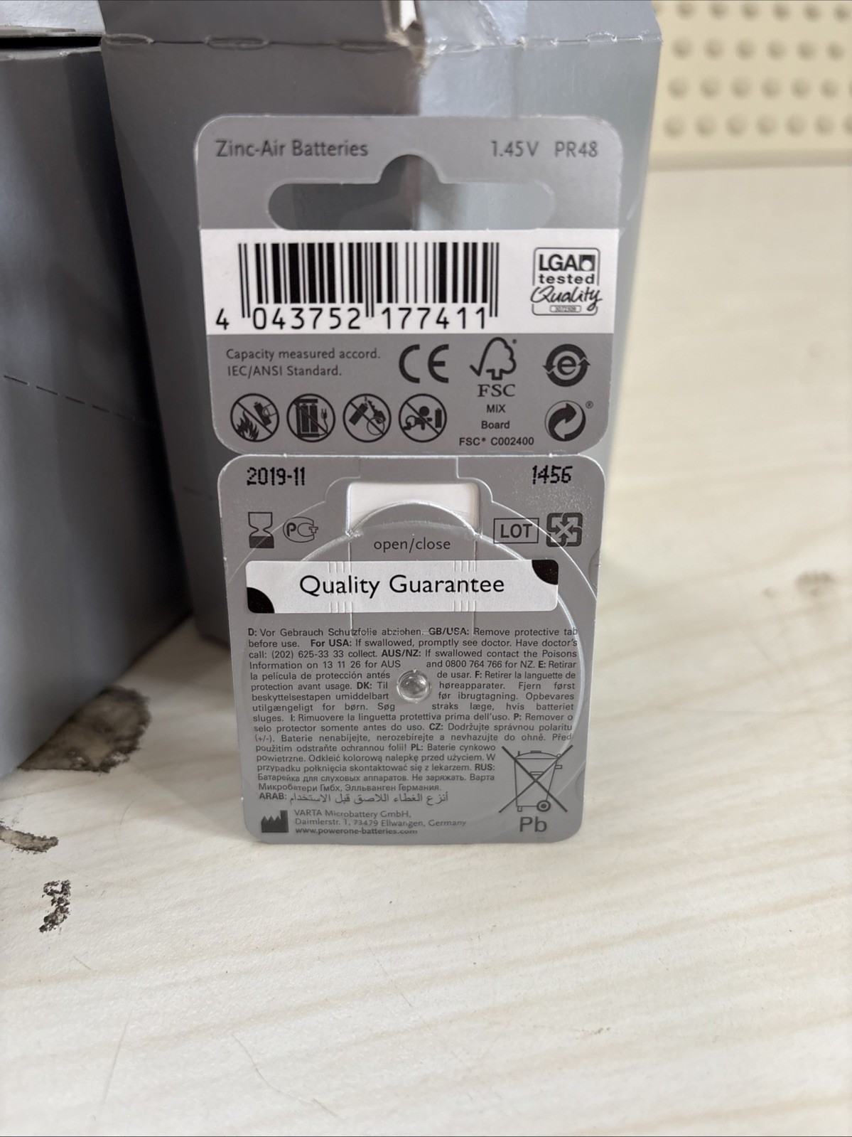 Power One Size 13 – PR48 P13 Hearing Aid Batteries – Expired 2019 – 330 total