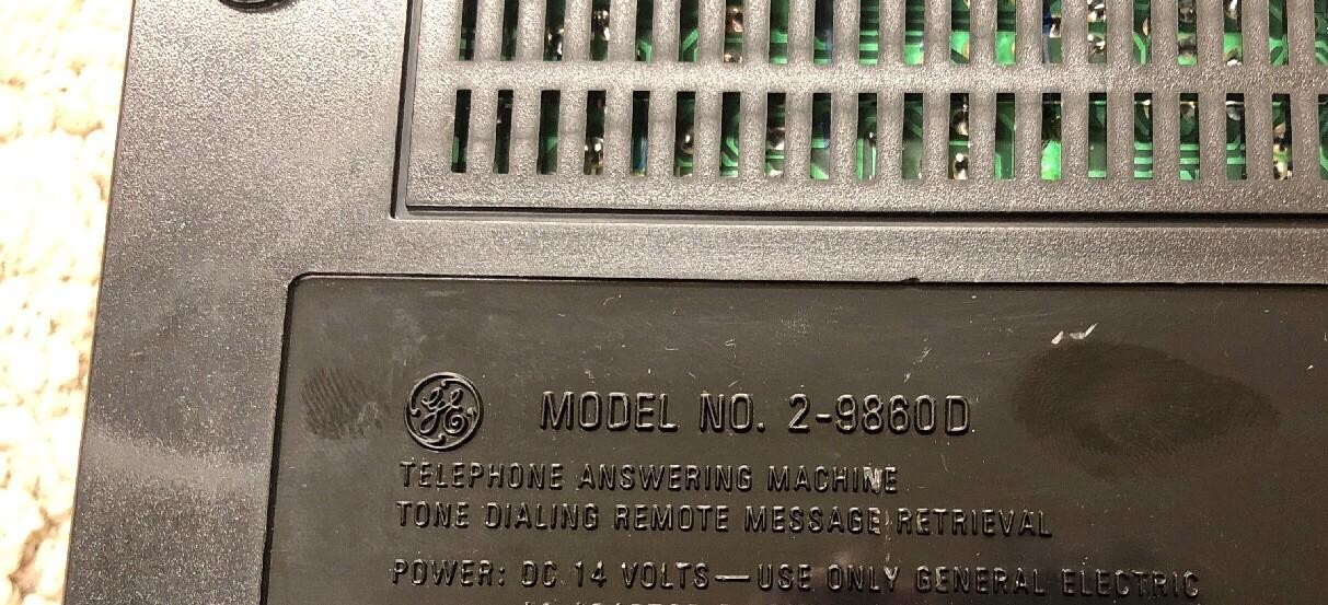 VINTAGE GENERAL ELECTRIC ANSWERING SYSTEM DUAL CASSETTE 2-9860D With Manual