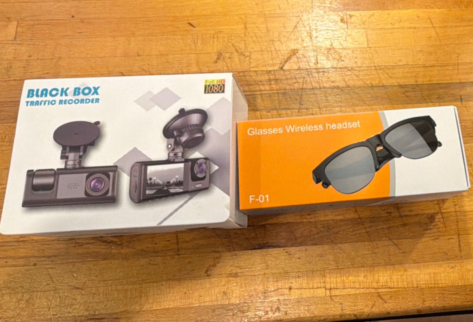 BNIB Car Dash Cam And Wireless Bluetooth Sunglasses