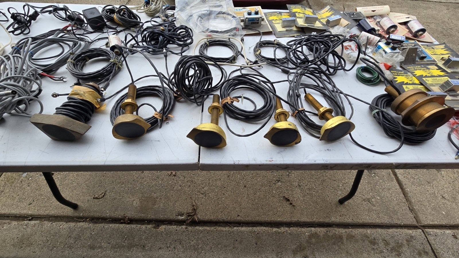 Vintage Solid Brass Thru-Hull Marine Transducers,Parts-Classic Boat Restoration