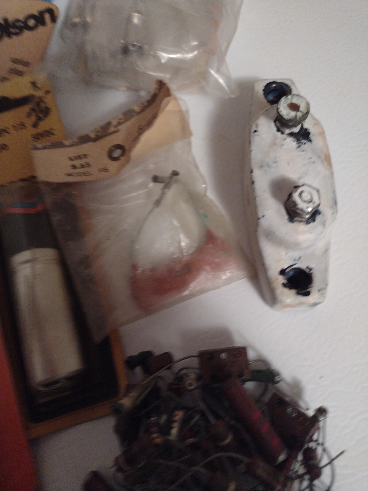 Vintage Assortment Of Electrical Components Olson Tung-sol Bulbs Etc