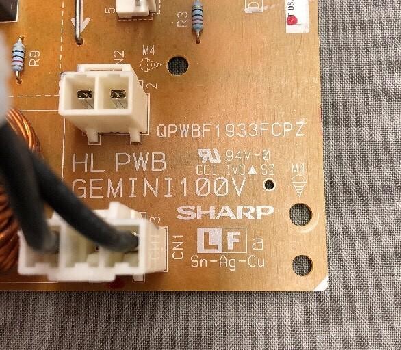 SHARP POWER SUPPLY BOARD GEMINI 100V QPWBF1933FCPZ 2-F1933FCE1