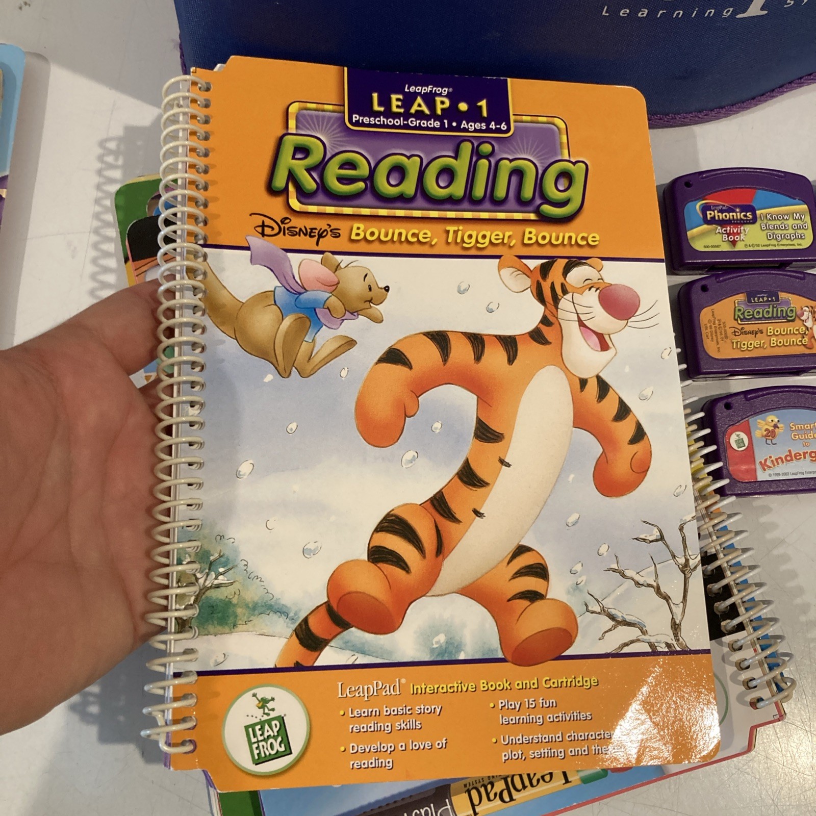 UNTESTED For Parts 2001 Leap Pad Learning System Binder Games Books Phonics Read