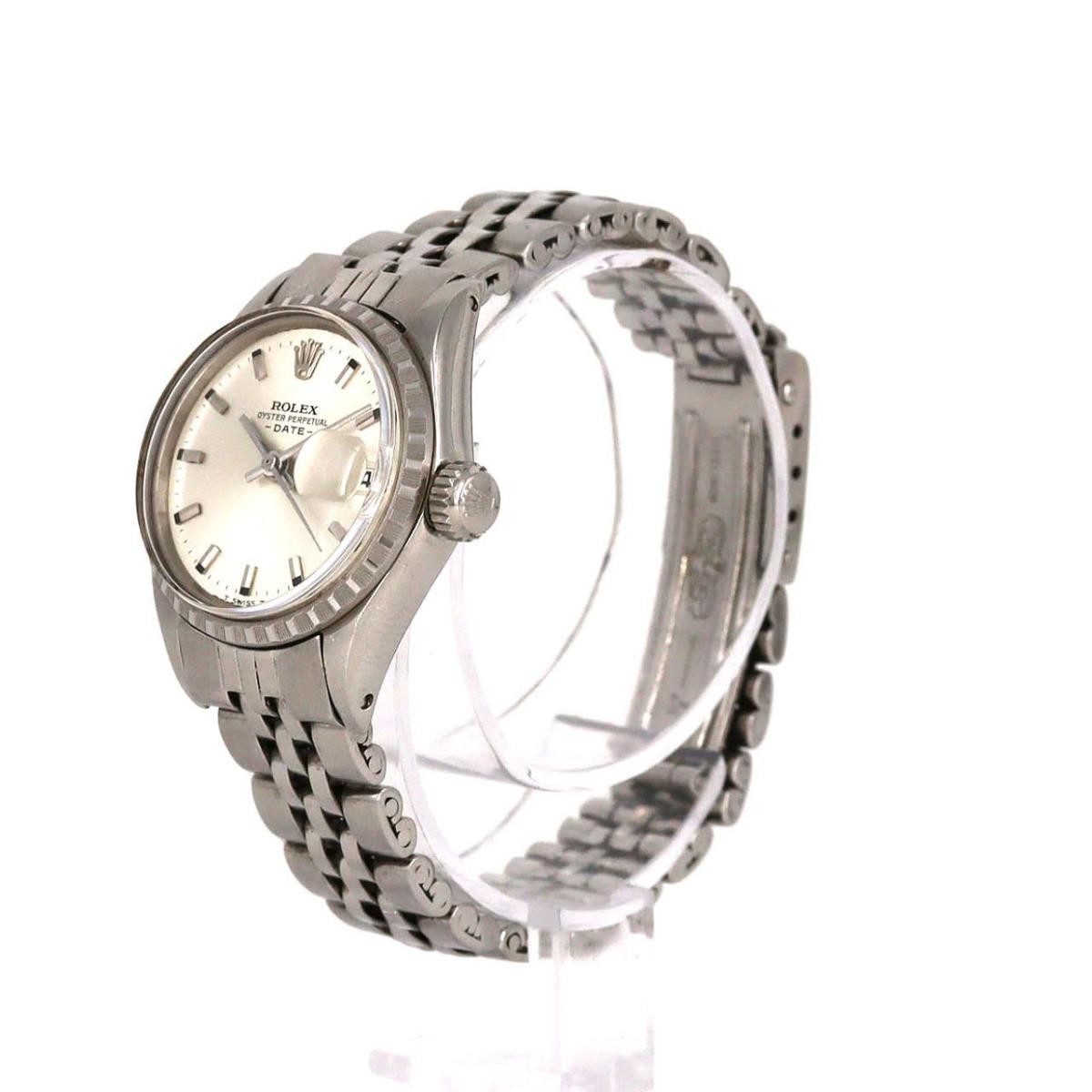 ROLEX Oyster Perpetual Date 6517 SS WG Automatic Silver Women’s