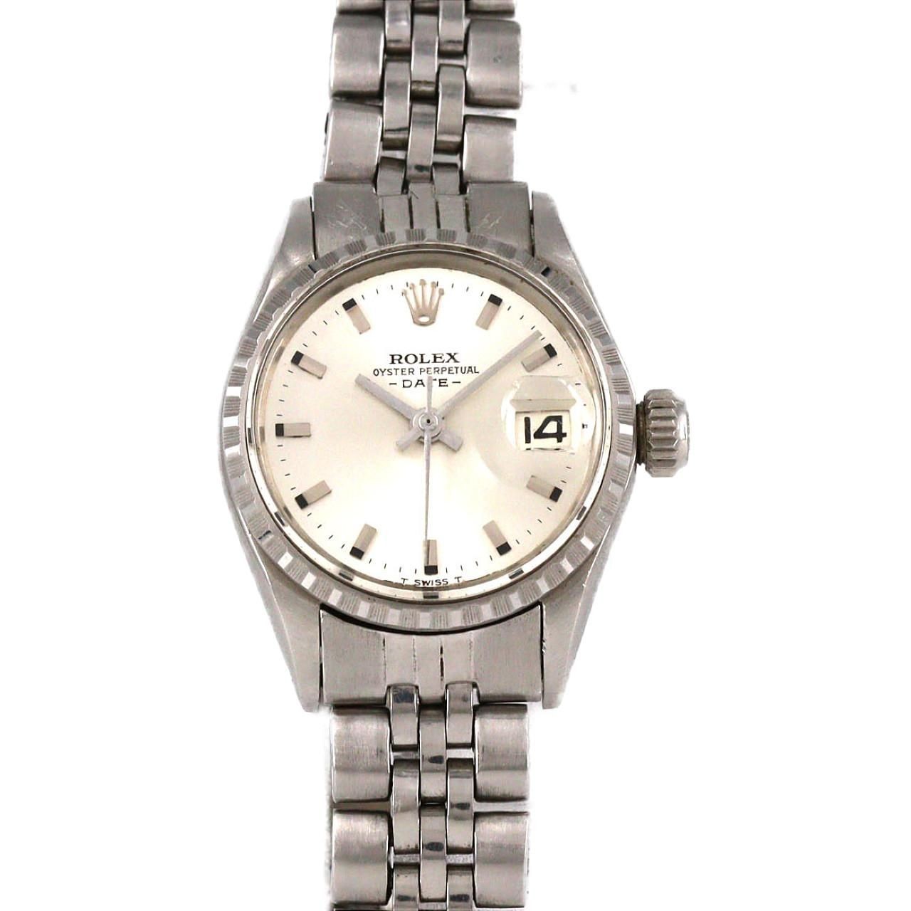 Rolex Watch Oyster Perpetual Date 6517 Automatic Stainless Steel White Gold