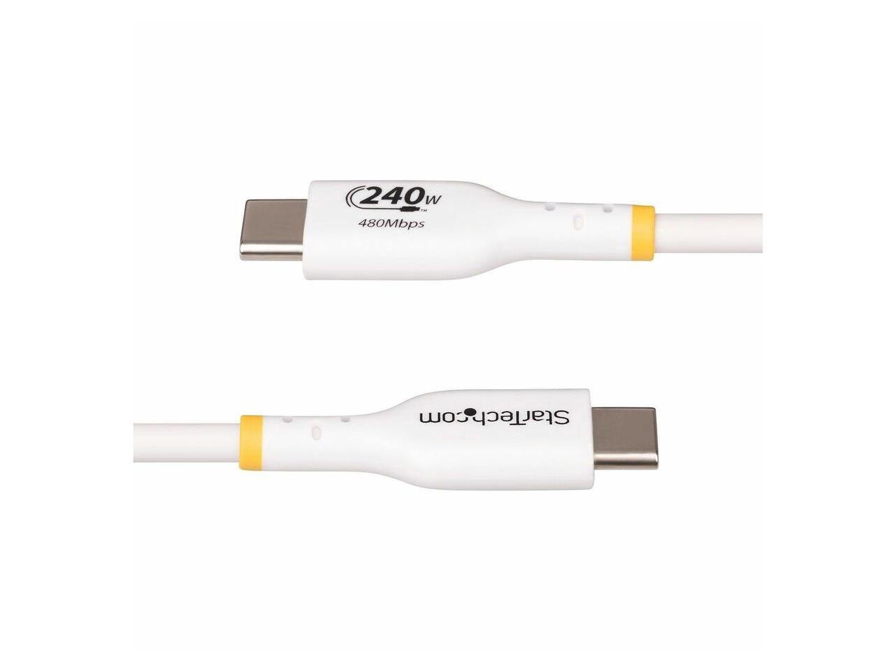 StarTech.com 6ft White USB-C Charging Cable – USB-IF Certified USB C Cable –