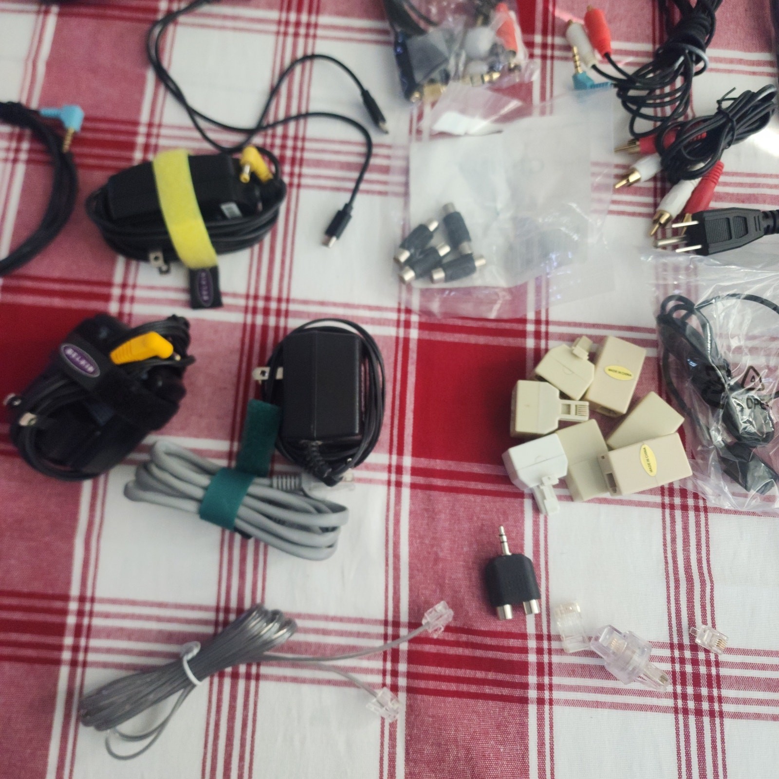 9 lb Electronics Lot – Cables Chargers Adapters Parts Mixed Tech Box AS‑IS