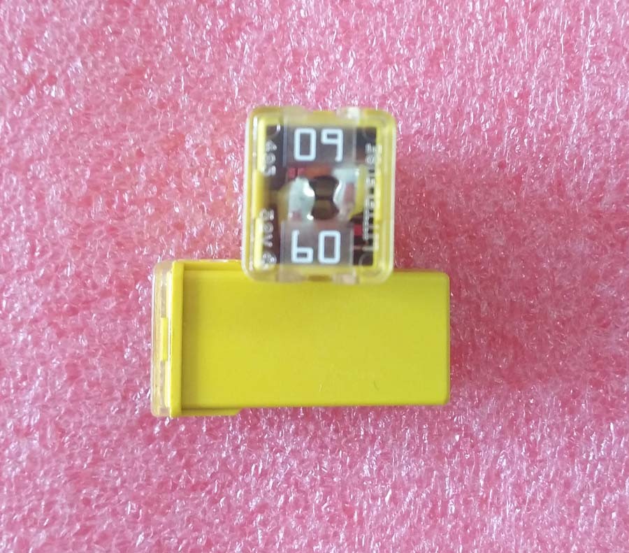 Littelfuse 0495060 495 Square Car Fuse 60A 32V JCASE Cartridge Fuses YELLOW