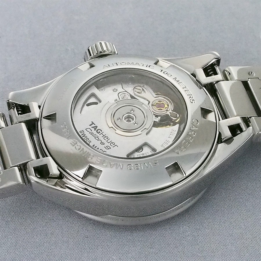 TAG Heuer Carrera Calibre 9 Diamonds WAR2415.BA0776 White Shell Round Date Auth