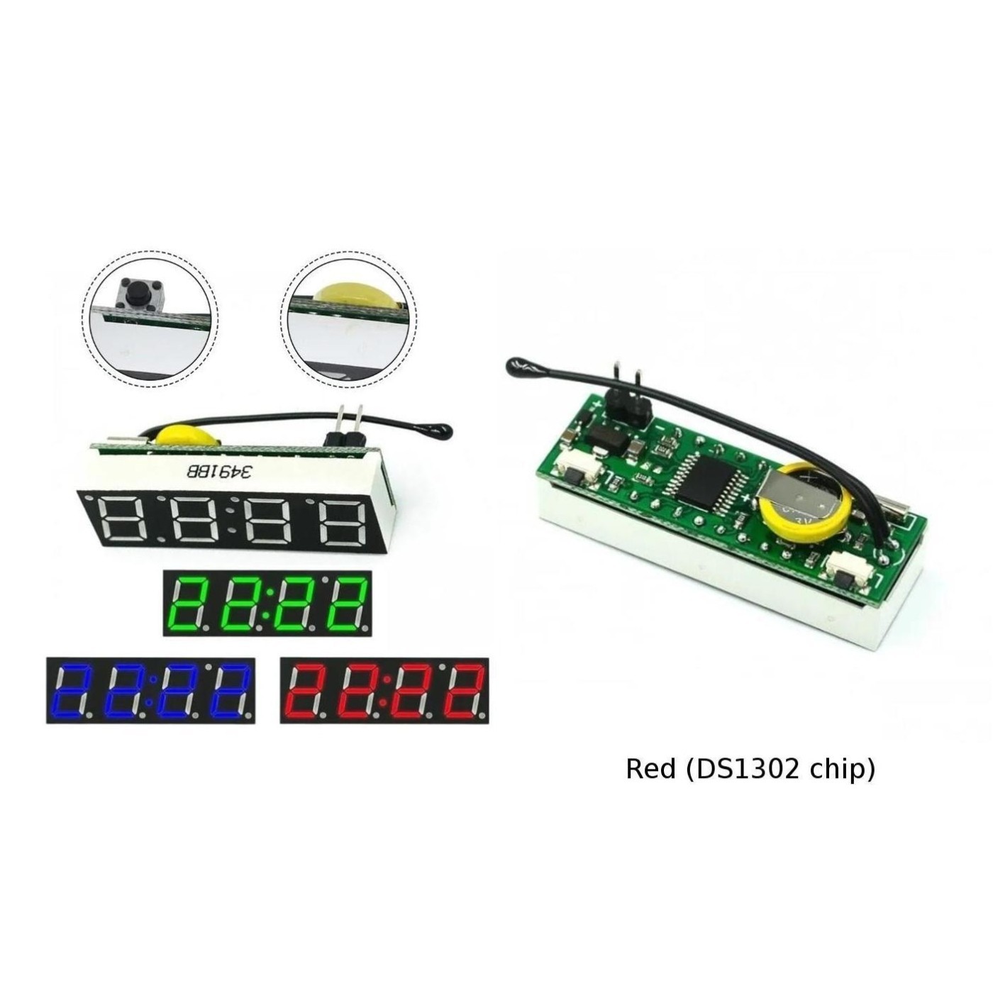 Digital Clock Module Customizable Display Options Automatic Brightness Control